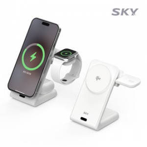 스카이 필 3in1 Qi2 맥세이프 고속 무선 충전기 W60Q