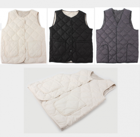 남성용/여성용 슬림 경량 패딩 조끼 방한 사무실 작업 깔깔이 #2