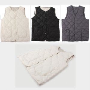 남성용/여성용 슬림 경량 패딩 조끼 방한 사무실 작업 깔깔이