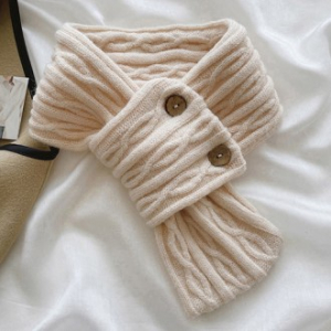 버튼포인트 미니목도리 방한용 쁘띠목도리 머플러 넥워머