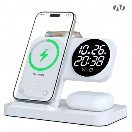 4in1 고속 무선충전 디지털 알람시계 NAO-M3100C 애플-갤럭시 #3