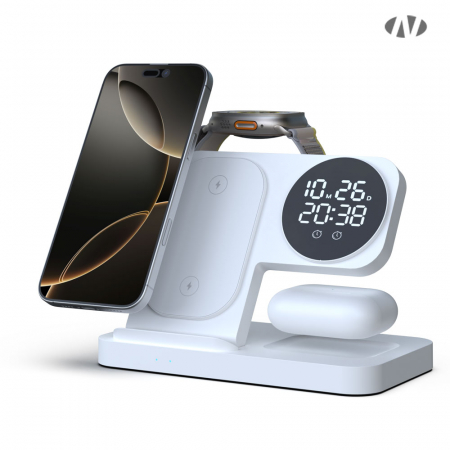 4in1 고속 무선충전 디지털 알람시계 NAO-M3100C 애플-갤럭시 #4