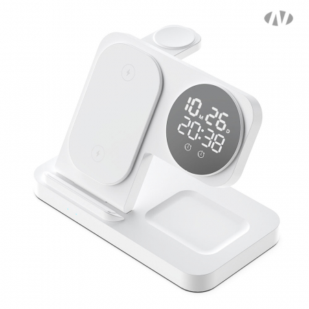 4in1 고속 무선충전 디지털 알람시계 NAO-M3100C 애플-갤럭시 #2