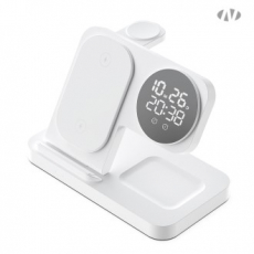 4in1 고속 무선충전 디지털 알람시계 NAO-M3100C 애플-갤럭시