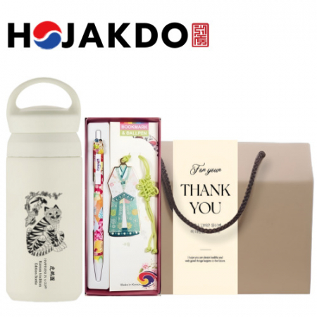 한국전통 호작도텀블러 독도보틀 데이오프 350ml 볼펜 책갈피 북마크 기념품 선물세트 #3