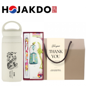 한국전통 호작도텀블러 독도보틀 데이오프 350ml 볼펜 책갈피 북마크 기념품 선물세트