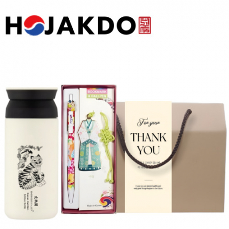 한국전통 호작도텀블러 독도보틀 트레블 350ml 볼펜 책갈피 북마크 기념품 선물세트 #2