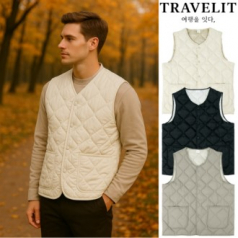 트래블잇 데일리 웜 초경량 패딩 조끼 웜아이보리