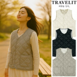 트래블잇 데일리 웜 초경량 패딩 조끼 웜그레이