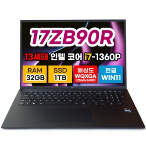 lg 그램 17 노트북 17ZB90R 13세대 i7 32GB 1TB 17인치 40.6cm 랩탑 윈도우 포함