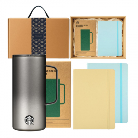 스타벅스 SS 블랙 탱크 텀블러 503ml + 파스텔톤 A5 다이어리 고급띠지 손잡이 기프트박스세트 #2