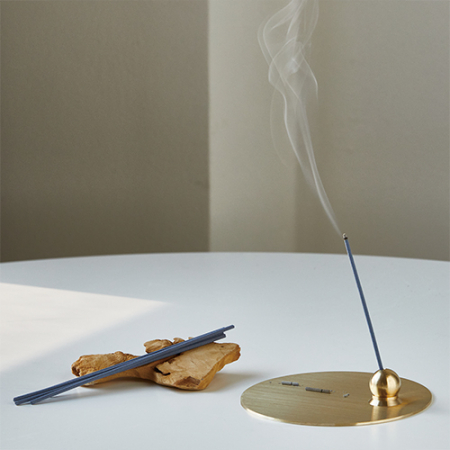 황동 동글이 인센스 홀더+코스터 세트(이니셜각인) #3