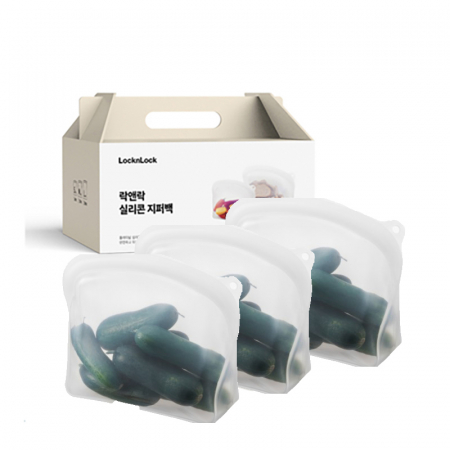 락앤락 프리미엄 실리콘 지퍼백 3종세트 1.2L+1.2L+1.2L #2