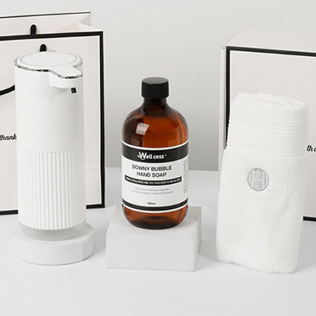 WG-102BT 거품타입 손 세정제 디스펜서 1개 + 리필 500ml 1개 + 핸드타올 1개 세트 #2