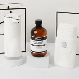 WG-102BT 거품타입 손 세정제 디스펜서 1개 + 리필 500ml 1개 + 핸드타올 1개 세트