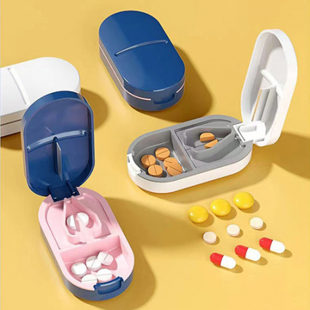 휴대용 알약 분할기 태블릿 커터 2in1 약보관함 로고인쇄 판촉물 기념품용 J13 #2