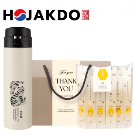 한국전통 호작도 텀블러 독도보틀 보온보냉 원터치 470ml 사양 벌꿀 스틱 10개입 선물세트 #3