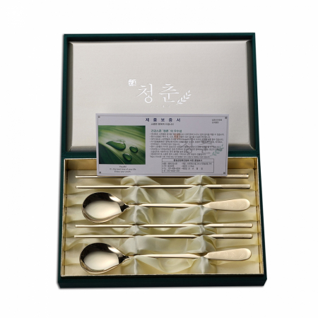 청춘 티타늄수저 젓가락 2인용 선물세트 #2