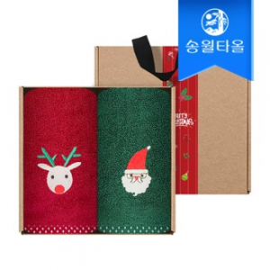 송월 크리스마스 프렌즈 2매 선물세트(크라프트+띠지)