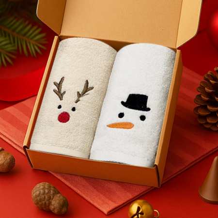 송월 크리스마스 루돌프눈사람산타 2매 선물세트(크라프트+띠지) #4