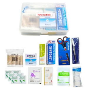 NEW 휴대용 투명 케이스+구급용품 11종 미니 구급함