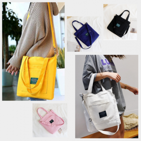 주머니 캔버스 칼라 에코백 크로스백 수납 다용도 보조가방 학교 학원 행사 행사 #2