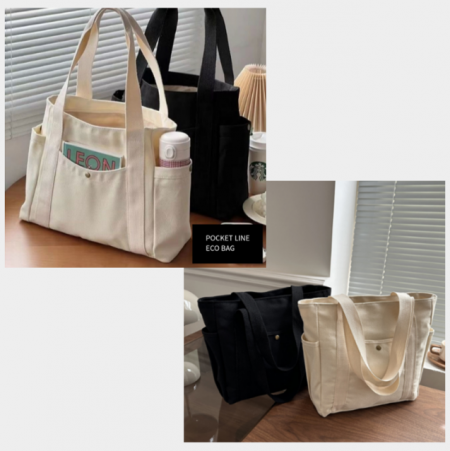 대용량 포켓 에코백 수납 다용도 보조가방 학교 학원 행사 행사 #2