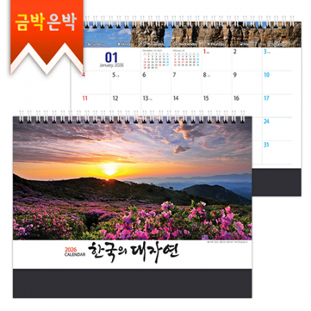 탁상)달력 250*190 검정레쟈크 한국/자연 풍경 달력 캘린더 카렌다 #3