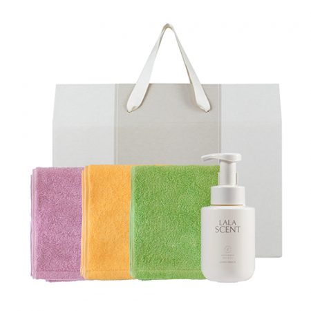 데일리 5색 수건 170g 3장 + 비건 퍼퓸 핸드워시 마음3호 4p 선물세트 #2
