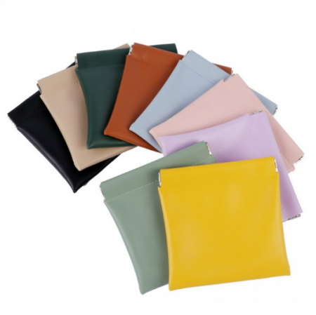 가죽 미니 파우치 심플 생리대 화장품 휴대용 다용도 여행 케이블 이어폰 에어팟 #2