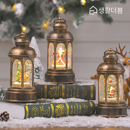 생활더봄 크리스마스 오르골 무드등 LED 랜턴 스노우볼 산타 트리 루돌프 빈티지 장식 #3