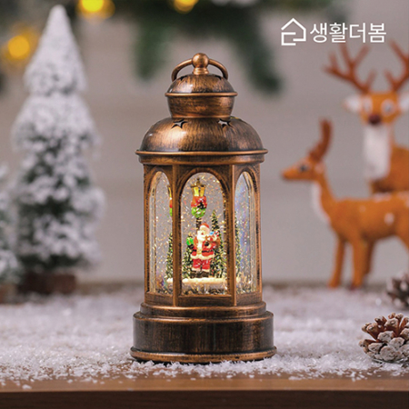 생활더봄 크리스마스 오르골 무드등 LED 랜턴 스노우볼 산타 트리 루돌프 빈티지 장식 #4