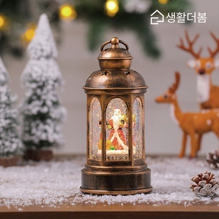 생활더봄 크리스마스 오르골 무드등 LED 랜턴 스노우볼 산타 트리 루돌프 빈티지 장식 #5