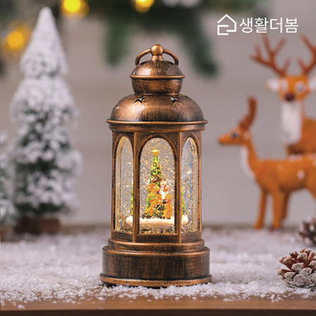 생활더봄 크리스마스 오르골 무드등 LED 랜턴 스노우볼 산타 트리 루돌프 빈티지 장식 #6