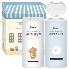 프레스코 뽑아쓰는 원터치 티슈/위생백세트4호(2종)