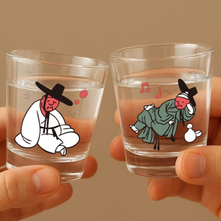 김홍도 변색소주잔 3P #2