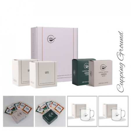 커핑그라운드 드립백커피 내열유리 아이스 머그컵 선물세트 CG 470ml 12P #2