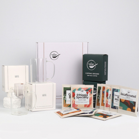 커핑그라운드 드립백커피 내열유리 머그 선물세트 500ml 12P #3