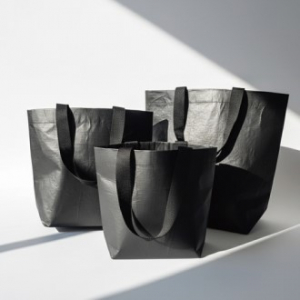 블랙 rpet 리유저블 가방 중형 450x380x130mm