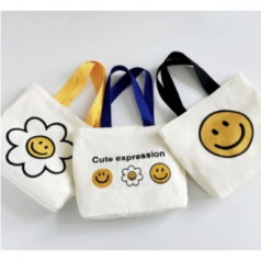 손가방 에코손가방 에코백 스마일가방 플라워에코백