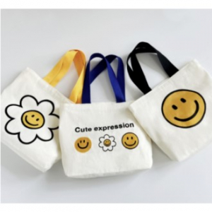 손가방 에코손가방 에코백 스마일가방 플라워에코백