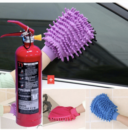 차량 소화기 자동차 소화기(차량용 소화기 0.7Kg+청소장갑)안전용품 #2