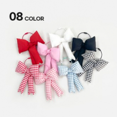 인쇄 가능 핑크 체크 리본 키링 가방 악세사리 감성 리본참 여성 데일리소품