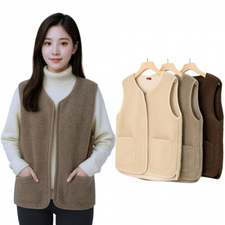 집업 뽀글이조끼 양털조끼 후리스조끼 겨울조끼 #2