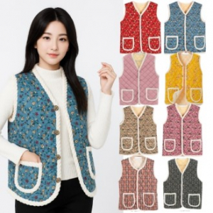 다온 레트로 할머니조끼 김장조끼 겨울조끼 방한조끼
