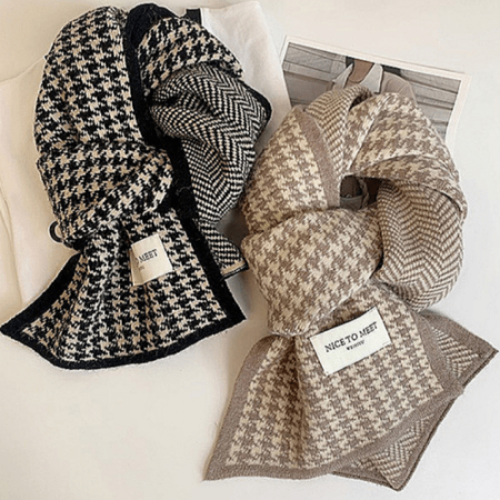 체크목도리 머플러 니트목도리 방한용품 목도리 #2