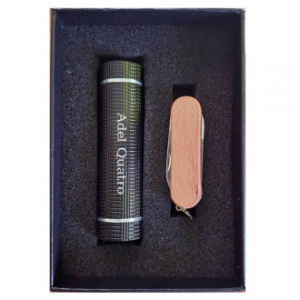 후레쉬 C.O.B + 나무맥가이버칼