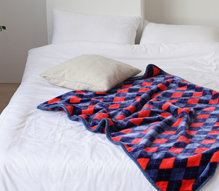 마메종 클래식 아가일 체크 밍크 담요 (대) #3