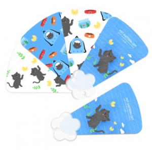 (PP)칼라인쇄 4단(꽃모양자루) 부채