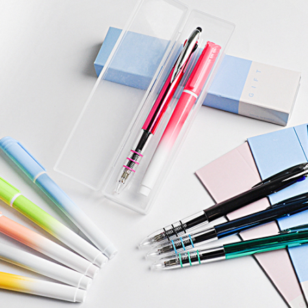 유 로 3색 3링터치펜UV 플 러 피형광펜세트 #2